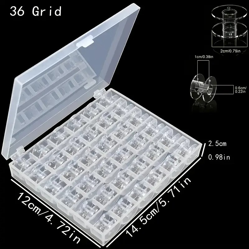 25/36pcs Transparent Plastic B - Bobbin Organizer Box 评论和价格