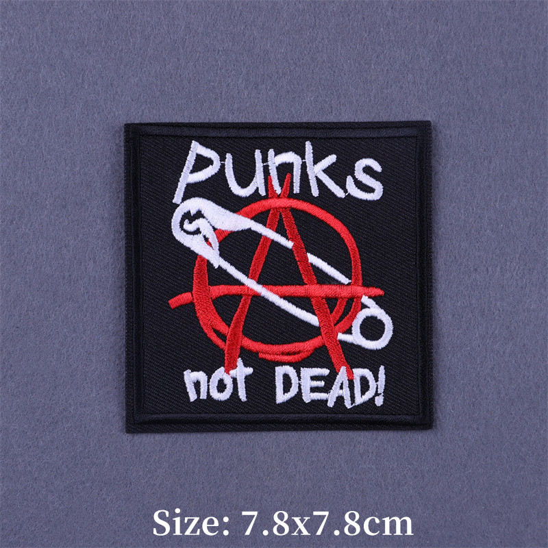 Punk Embroidered Iron on Patch - Velcro Sew On 评论和价格