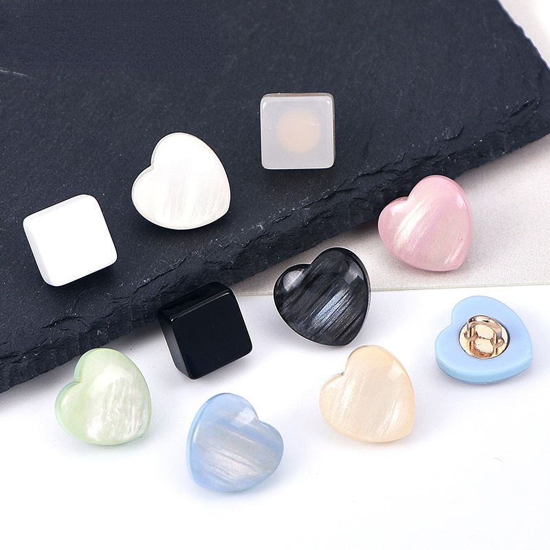 11mm 10pcs Heart Square Button - Button Hole Cutter 评论和价格