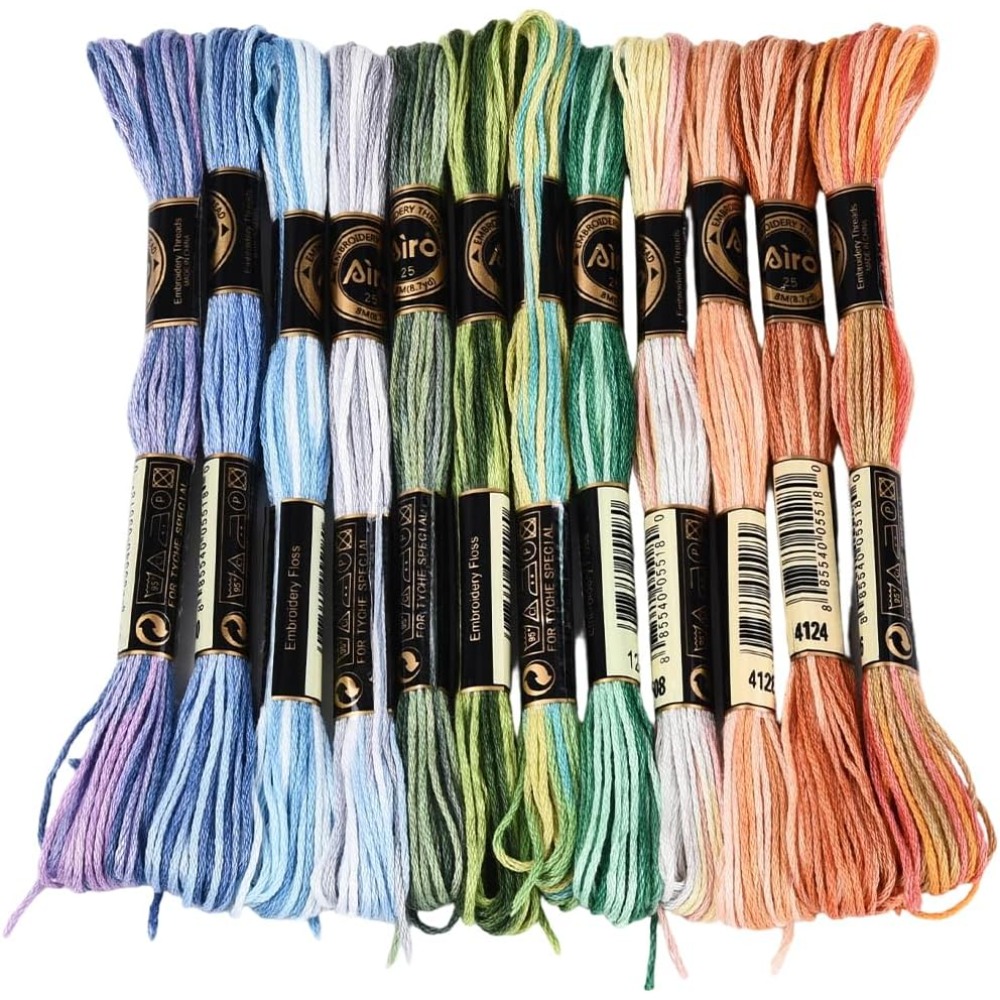 12 Skeins 105 Yards Cross Stit - Embroidery Floss Thread 评论和价格