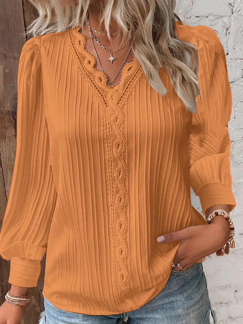 Women's White Blouses Lace Sti - Sewing V 评论和价格