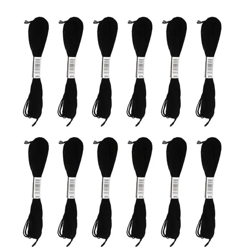 24PCS Black White Cross Stitch - Embroidery Floss Thread 评论和价格
