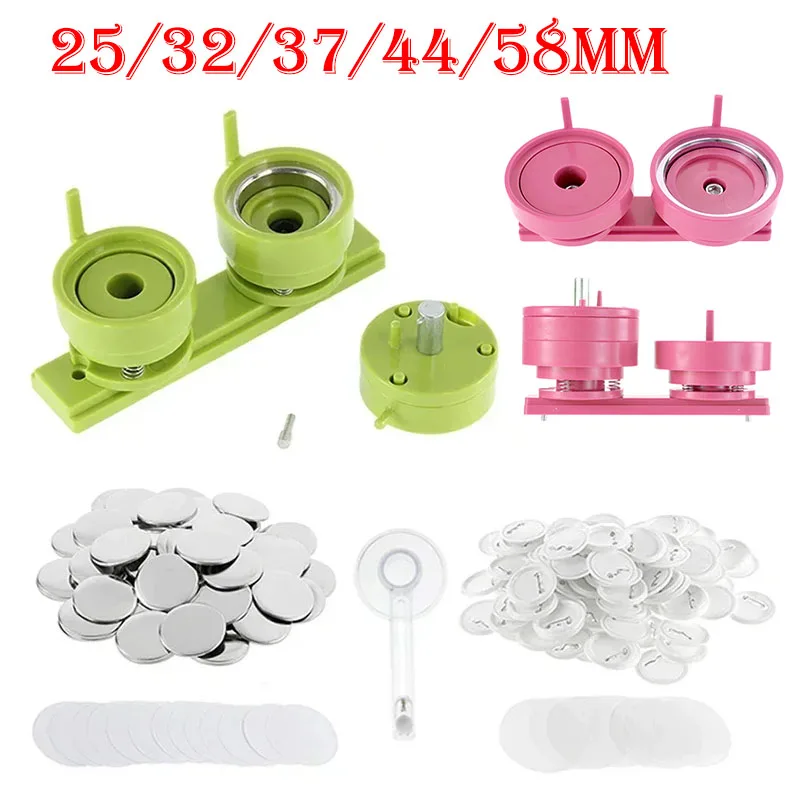 100Sets 25/32/37/44/58mm Badge - Button Hole Cutter 评论和价格